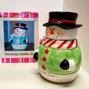 Large Vintage Snowman Cookie Jar